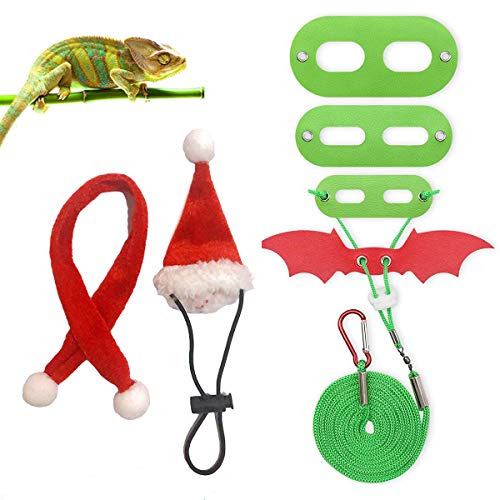 Sawyd Christmas Bearded Dragon Santa Hat Scarf Lizard Leash Harne...