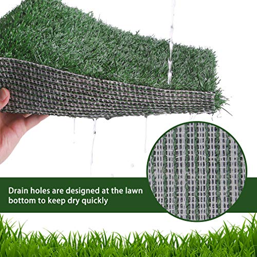 SCENEREAL Artificial Dog Grass Mat with Washable Pee Pads Set 2 P...