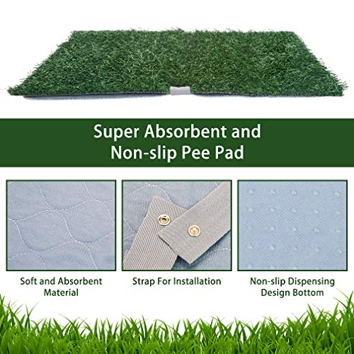 SCENEREAL Artificial Dog Grass Mat with Washable Pee Pads Set 2 P...