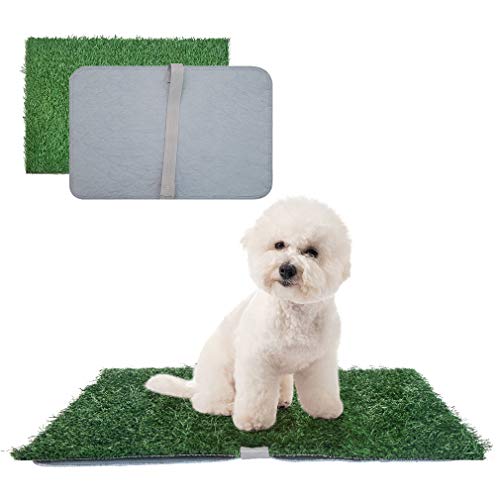 SCENEREAL Artificial Dog Grass Mat with Washable Pee Pads Set 2 P...