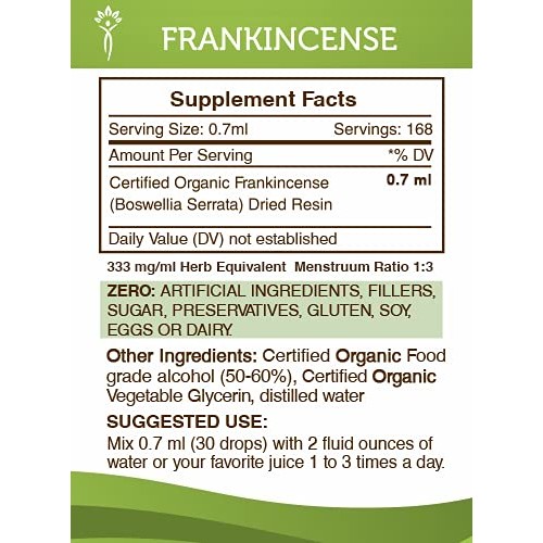 Frankincense Tincture Alcohol Liquid Extract, Organic Frankincens...