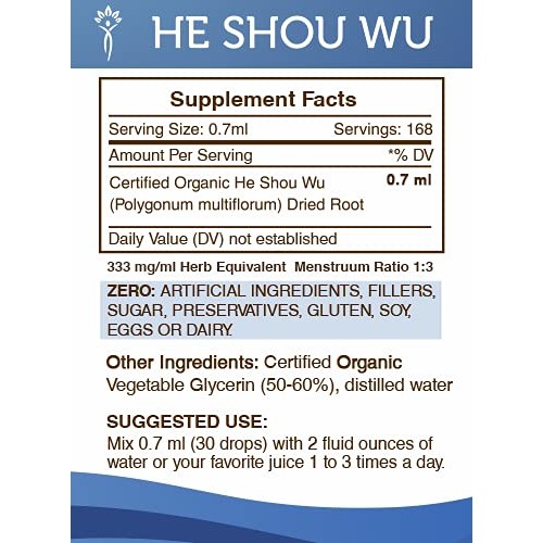 He Shou Wu Tincture Alcohol-Free Liquid Extract, Organic He Shou ...