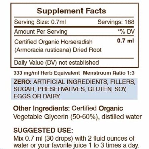 Horseradish Tincture Alcohol-Free Liquid Extract, Organic Horsera...