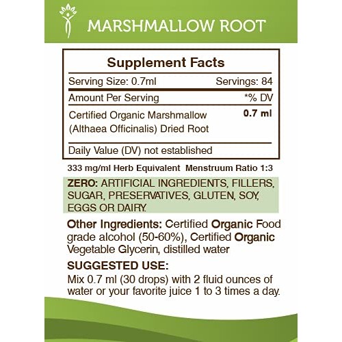 Marshmallow Tincture Alcohol Liquid Extract, Organic Marshmallow ...