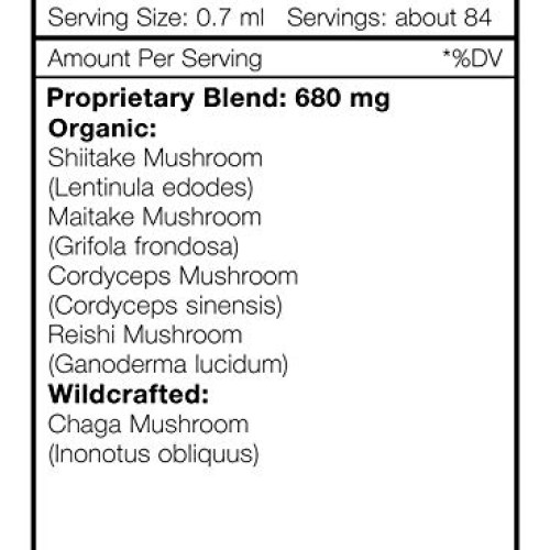 Mushrooms Blend Alcohol-Free, Glycerite Chaga, Shiitake, Maitake,...