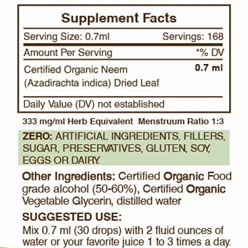 Neem Tincture Alcohol Extract, Organic Neem Azadirachta Indica ...
