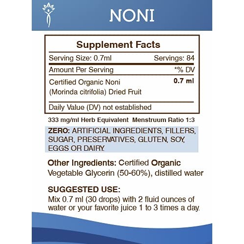 Noni Alcohol-Free Liquid Extract, Organic Noni Morinda citrifoli...
