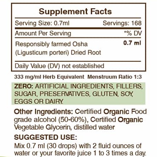 OSHA Alcohol Liquid Extract Responsibly farmed OSHA Ligusticum p...