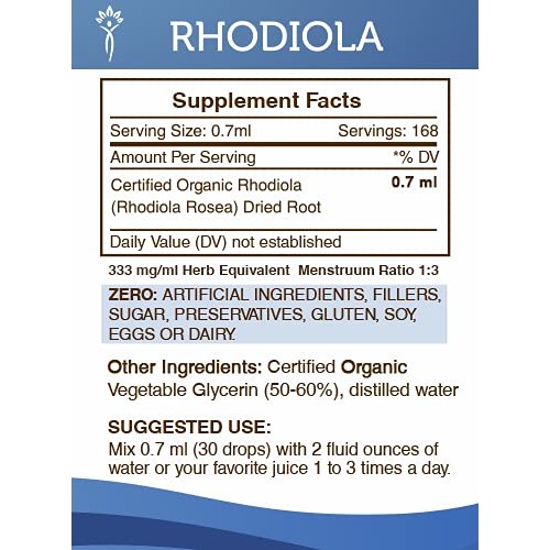 Secrets Of The Tribe Rhodiola Alcohol-Free Tincture Glycerite 6...