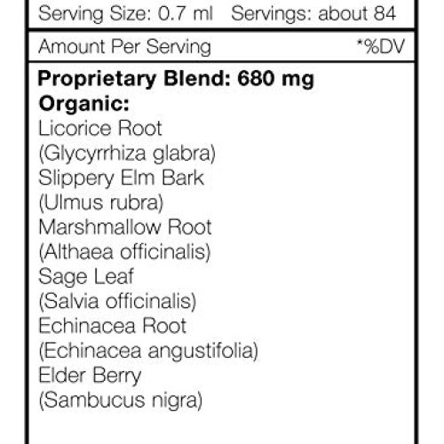 Throat Soothe Alcohol, Tincture, Glycerite Licorice, Slippery Elm...