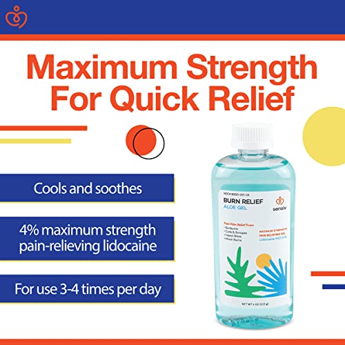 Sensiv Aloe Vera Gel for Sunburn Relief with Lidocaine Maximum St...