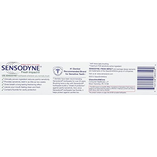 Sensodyne Fresh Impact Toothpaste for Sensitive Teeth and Cavity ...