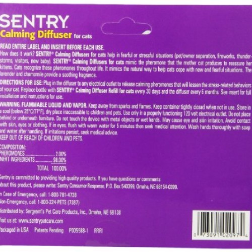 Sentry 484243Sentry Calming Diffuser for Cats, 1.5-Ounce