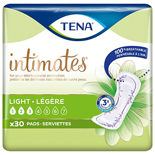 TENA Intimates Ultra Thin Light Pads Regular 30 Count Pack of 3