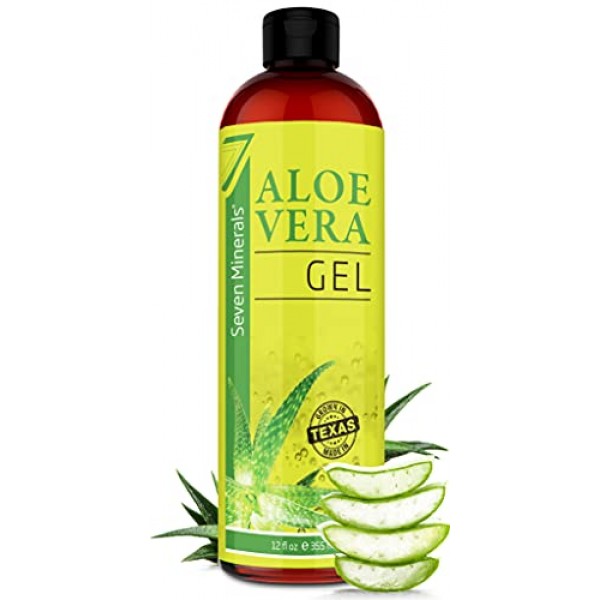 Organic Aloe Vera Gel with 100% Pure Aloe From Freshly Cut Aloe P...