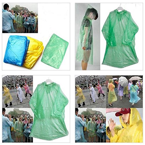 Shan-S 20 Pieces Rain Ponchos, Disposable Adult Emergency Waterpr...