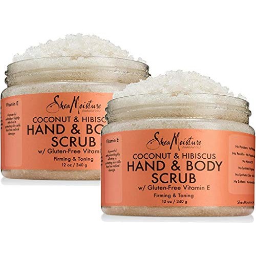 Shea Moisture Coconut & Hibiscus Hand & Body Scrub, 12 Oz, Pack of 2