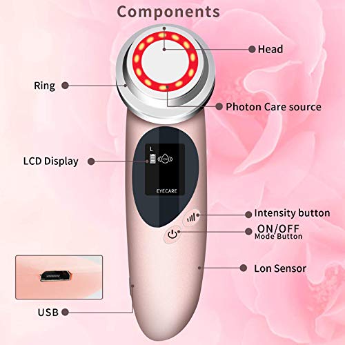 Facial Massager，Beauty Instrument 4 in 1 High Frequency Face Mac...