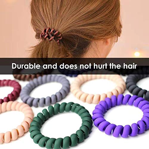 10 Piece Spiral Hair Ties For Thick Hair, Coil elastics Hair Ties...