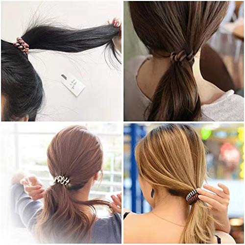 10 Piece Spiral Hair Ties For Thick Hair, Coil elastics Hair Ties...
