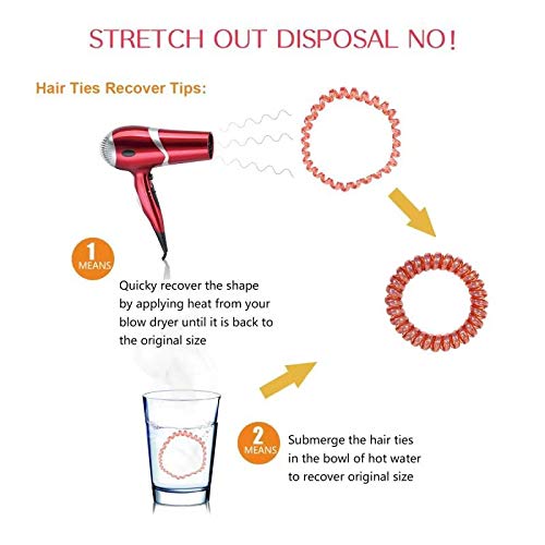 10 Piece Spiral Hair Ties For Thick Hair, Coil elastics Hair Ties...