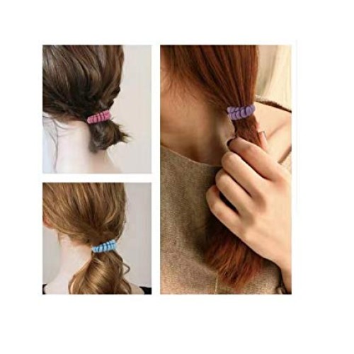 10 Piece Spiral Hair Ties For Thick Hair, Coil elastics Hair Ties...