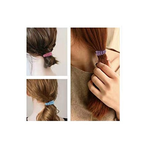 10 Piece Spiral Hair Ties For Thick Hair, Coil elastics Hair Ties...