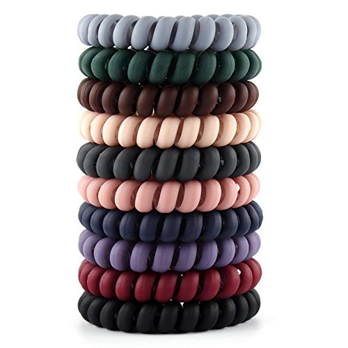 10 Piece Spiral Hair Ties For Thick Hair, Coil elastics Hair Ties...