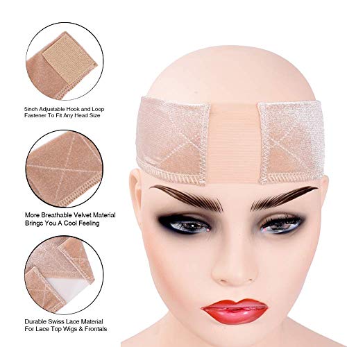 Velet Lace Wig Grip Non Slip Wig Cap Elastic Band for Lace Wigs W...