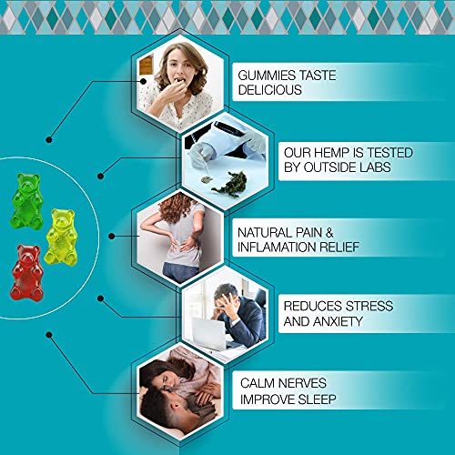 Hemp Gummies for Stress and Anxiety Relief - High Potency, 100% N...