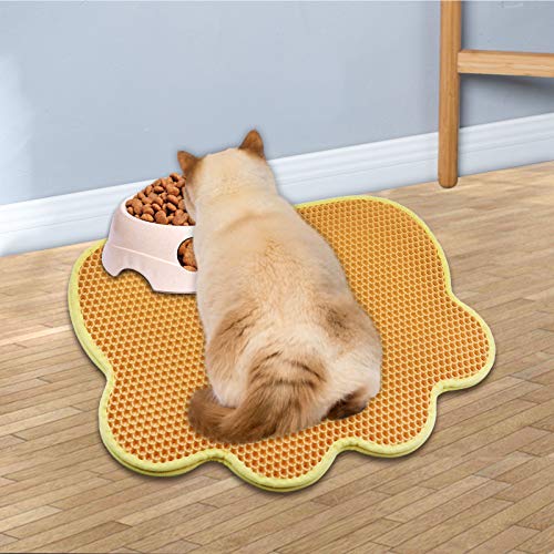 SILVERIE Cat Litter Mat, Litter Box Mat, Honeycomb Double Layer D...