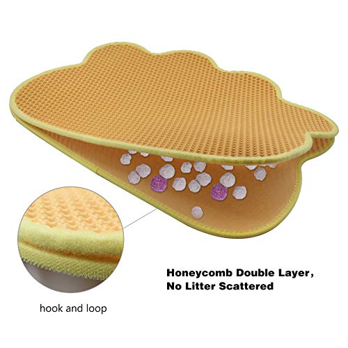 SILVERIE Cat Litter Mat, Litter Box Mat, Honeycomb Double Layer D...
