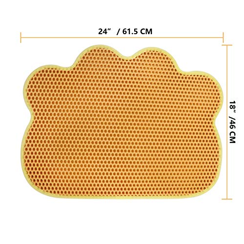 SILVERIE Cat Litter Mat, Litter Box Mat, Honeycomb Double Layer D...