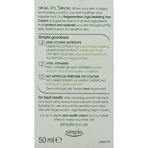 Simple Regeneration Age Resisting Day Cream SPF15 50ml