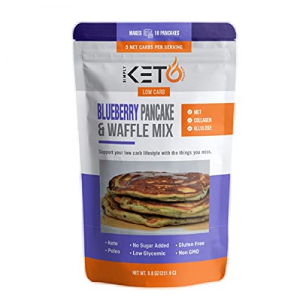 Blueberry Pancake & Waffle Mix: Low Carb & Keto Friendly Supports...