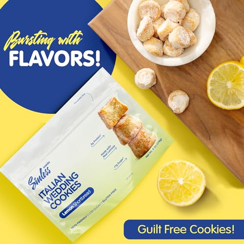 SINLESS SNACKS Keto Cookies Snack, Italian Wedding Lemon Cookies,...