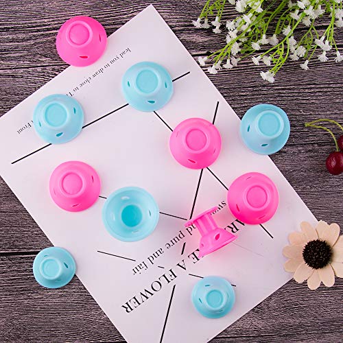 SIQUK 110 Pcs Silicone Hair Curlers Blue and Pink Magic Hair Roll...