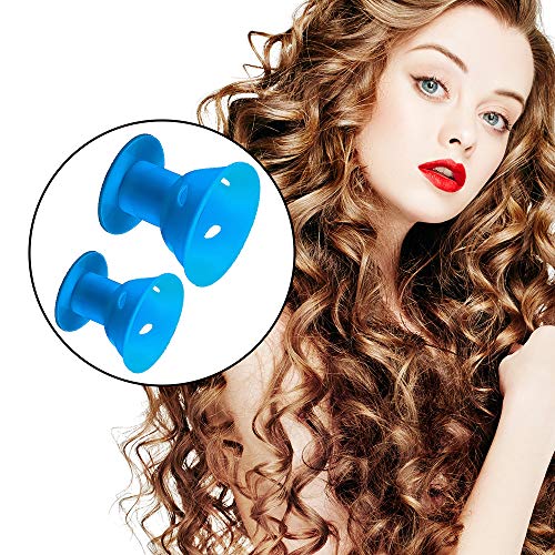 SIQUK 70 Pcs Hair Rollers Silicone Blue Hair Curlers Set Includin...