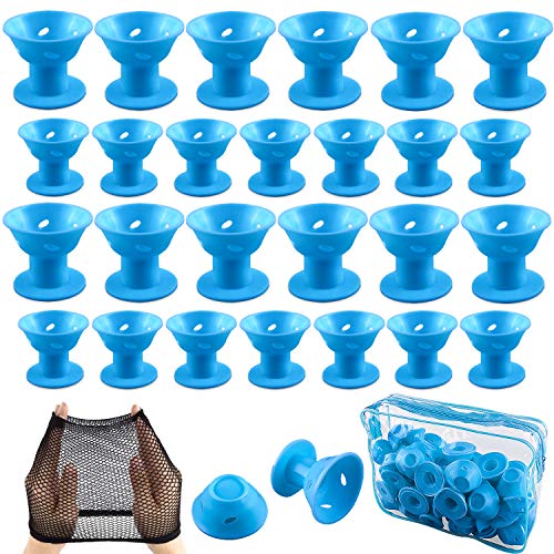 SIQUK 70 Pcs Hair Rollers Silicone Blue Hair Curlers Set Includin...