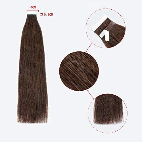 Sixstarhair 50g 20 Pieces Seamless Remy Tape In Extensions Human ...