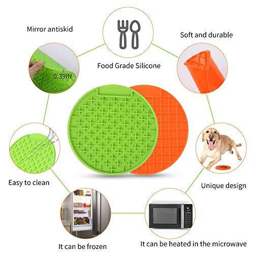 Lick Mat for Dogs Large Size 2pcs, Dog Washing Distraction Device...