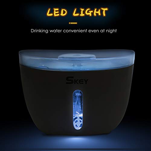 Cat Water Fountain -SKEY Cat Fountain with Adjustable Pump LED In...