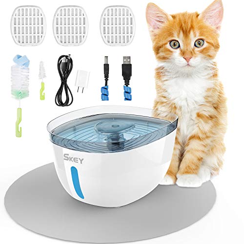 Cat Water Fountain -SKEY Cat Fountain with Adjustable Pump LED In...