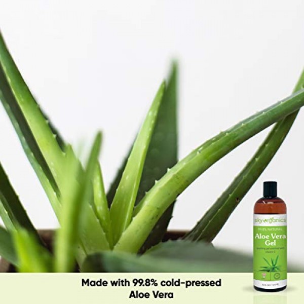 Aloe Vera Gel 16 oz Cold-pressed Ultra Hydrating Skin Soothing ...