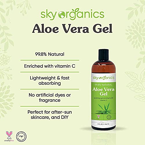 Aloe Vera Gel 8oz x 3 Pack All Natural Ultra Hydrating Skin Coo...
