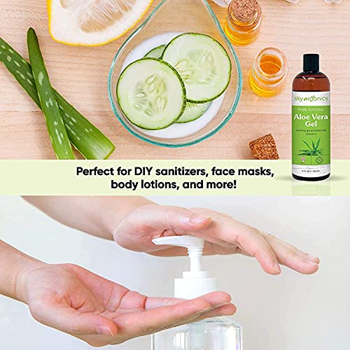 Aloe Vera Gel 8oz x 3 Pack All Natural Ultra Hydrating Skin Coo...