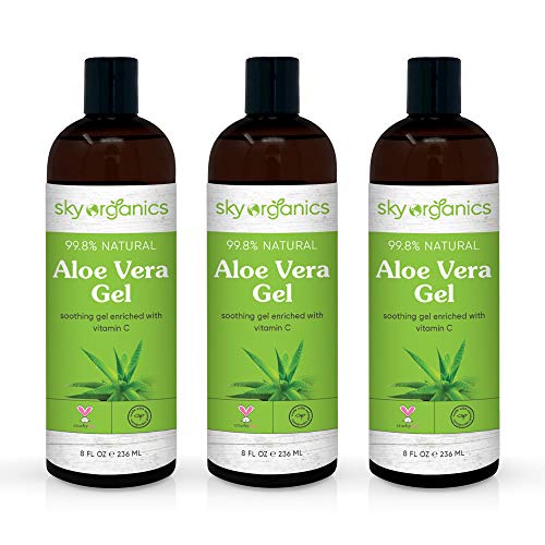 Aloe Vera Gel 8oz x 3 Pack All Natural Ultra Hydrating Skin Coo...