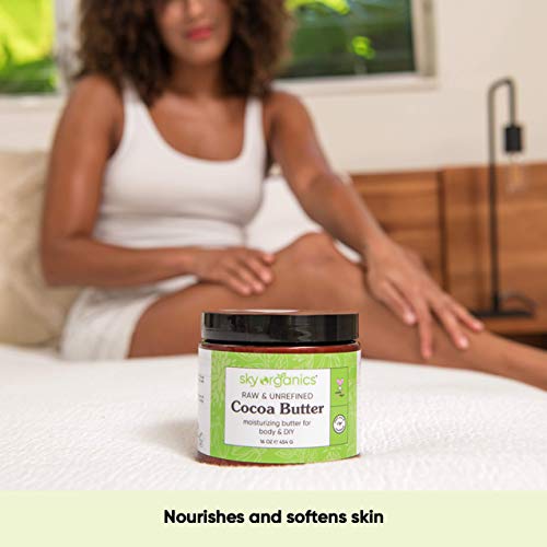 Cocoa Butter by Sky Organics 16 oz Pure Unrefined Raw Cocoa But...