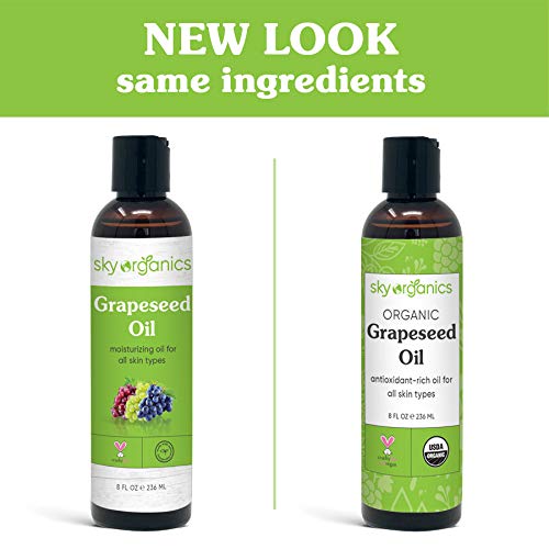Grapeseed Oil by Sky Organics 8oz 100% Pure, Natural & Cold-Pre...
