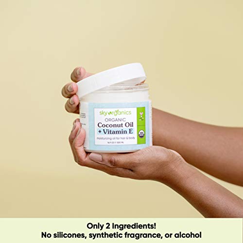 USDA Organic Coconut Oil with Vitamin E 16.9 oz Jar Pure Vitami...